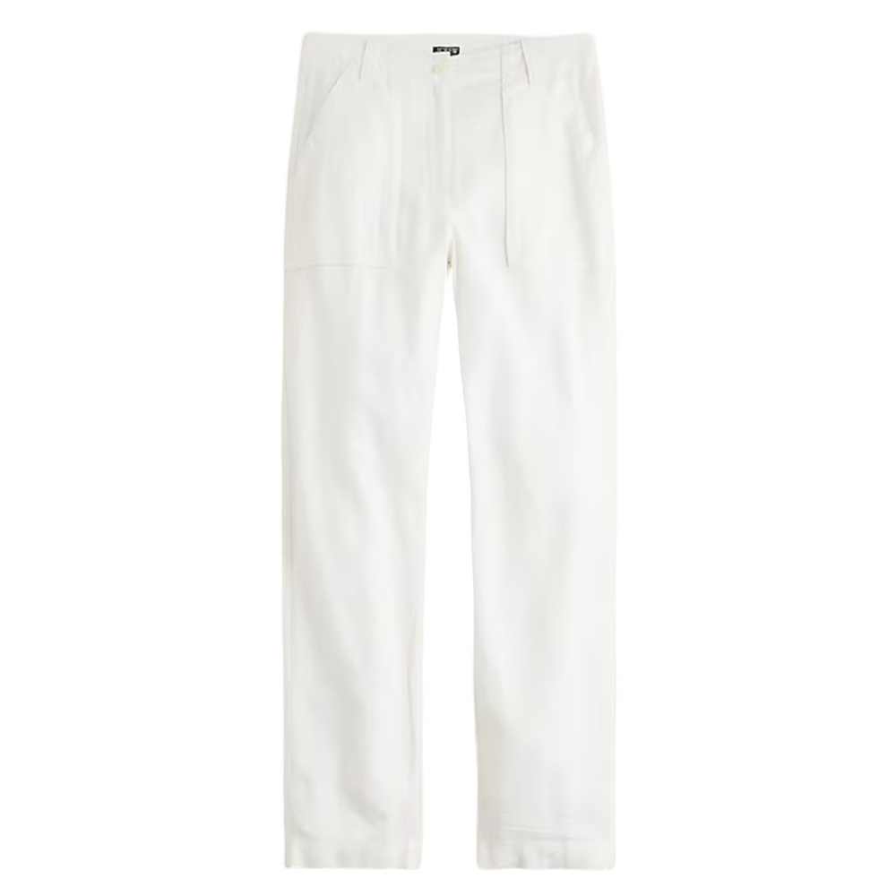 J. Crew White Straight Leg Pants Minimalist Design